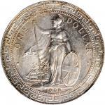 1908-B年英国贸易银元站洋壹圆银币。孟买铸币厂。 GREAT BRITAIN. Trade Dollar, 1908-B. Bombay Mint. NGC MS-62.
