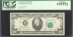 Fr. 2076-L. 1988A $20  Federal Reserve Note. San Francisco. PCGS Currency Gem New 65 PPQ. Radar Seri