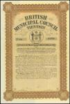 5.5% 1932 British Municipal Council Tientsin, General Purposes Loan, bond for $100, serial number 75