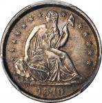 1840-O Liberty Seated Half Dime. No Drapery. V-6, FS-901. Small O, Transitional Reverse. AU-50 (PCGS
