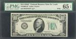 Fr. 2008-H*. 1934C $10  Federal Reserve Star Note. Wide. St. Louis. PMG Gem Uncirculated 65 EPQ.