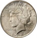 1924-S Peace Silver Dollar. MS-64+ (PCGS).