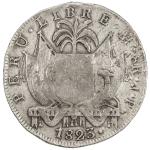 PERU: AR 8 reales, 1836, KM-136, assayer JP, provisional issue, a few small rim bumps, two-year type