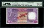 1986年香港汇丰银行50元样票，编号 AF000000，PMG 66EPQ
