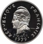 1979年新喀裡多尼亚10法郎加厚镍币。NEW CALEDONIA. Nickel 10 Francs Piefort, 1979. NGC PROOF-69 Cameo.