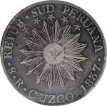 PERU. South Peru. 8 Reales, 1837-MS. Cuzco Mint. PCGS VF-30 Gold Shield.