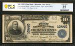Minotola, New Jersey. $10 1902 Plain Back. Fr. 630. The First NB. Charter #10440. PCGS Banknote Very