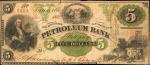 Titusville, Pennsylvania. Petroleum Bank. Aug. 3, 1863. $5. Very Fine.