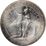 1909-B年英国贸易银元站洋壹圆银币。孟买铸币厂。 GREAT BRITAIN. Trade Dollar, 1909-B. Bombay Mint. PCGS MS-62.