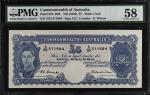 1952年澳大利亚联邦银行5镑。AUSTRALIA. Commonwealth Bank of Australia. 5 Pounds, ND (1952). P-27d. PMG Choice Ab