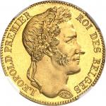 BELGIQUELéopold Ier (1831-1865). 40 francs Or, Flan bruni (PROOF), tranche en position A 1835, Bruxe