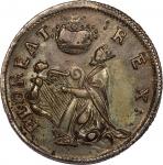 Undated (ca. 1652-1674) St. Patrick Farthing. Martin 1c.18-Ba.17, W-11520. Rarity-7+. Silver. Nothin