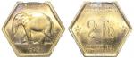 Belgian Congo, 1943, 2 Francs, Elephant on obverse, horizontal twin stars on reverse, PCGS MS64