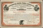 American Bank Note Company. Consolidation Agreement of December 27, 1878. Certificate for Share Scri