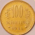 オーストリア (Austria) 鷲図 100シリング金貨 1931年 KM2842 ／ Imperial Eagle 100 Schilling Gold Prooflike