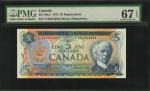 CANADA. Bank of Canada. 5 Dollars, 1972. BC-48aA. Replacement. PMG Superb Gem Uncirculated 67 EPQ.