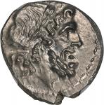 ROMAN REPUBLIC. Anonymous. AR Victoriatus (3.33 gms), Rome Mint, ca. 211-208 B.C. NGC MS.