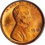1910 Lincoln Cent. MS-67 RD (PCGS).