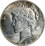 1928 Peace Silver Dollar. AU-50 (ANACS). OH.