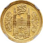 AH1360年印度1/4 阿什拉菲金币。INDIA. Hyderabad. 1/4 Ashrafi, AH 1360 Year 31 (1941). Mir Usman Ali Khan (under
