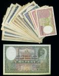 1951年尼泊尔中央银行第一，二版，壹，伍，拾，壹佰莫哈尔一组五十六枚，均F-UNC