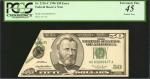 Fr. 2126-C. 1996 $50  Federal Reserve Note. Philadelphia. PCGS Currency Extremely Fine 45. Printed T