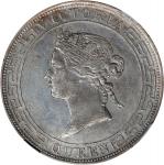 1867/6年香港壹圆银币。香港造币厂。(t) HONG KONG. Dollar, 1867/6. Hong Kong Mint. Victoria. NGC AU Details--Tooled.