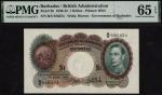 Government of Barbados, [Top Pop] $1, 1939-43, serial number B/S 826254, King George VI at right (Pi