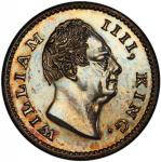 BRITISH INDIA: William IV, 1830-1837, AR ¼ rupee, 1835 (c), KM-448.6, S&W-1.70, proof restrike with 