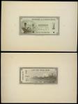 1945-51年法属安南东方汇理银行一元正反面样钞，印在卡纸上，分别评PMG65EPQ 及PMG66EPQ