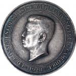 1928年柬埔寨西索瓦·莫尼旺加冕纪念银章4法郎，15.86g，PCGS SP63