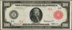 Friedberg 1074a. 1914 Red Seal $100  Federal Reserve Note. Philadelphia. PMG Choice Uncirculated 64.