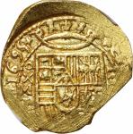 MEXICO. Cob 4 Escudos, 1695-MXo L. Mexico City Mint, Assayer Martin Lopez (L). Charles II. NGC MS-61