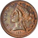 1861 Clark, Gruber & Co. $5 Die Trial. K-10c. Rarity-7. Copper. Reeded Edge. MS-64 BN (PCGS). CAC.