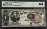 Fr. 347. 1890 $1 Treasury Note. PMG Choice Uncirculated 64 EPQ.