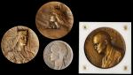 WORLD WAR I MEDALS. France - United States. Quartet of Bronze Medals (4 Pieces), ND (ca. 1907-1960).