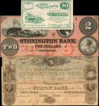 Lot of (4) Mixed States Obsolete Currency Notes. Various Issuers Denominations. Fine to Choice Uncir