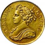 GREAT BRITAIN. 5 Guineas Year DVODECIMO, 1713. London Mint. Anne. PCGS AU-58.