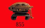 橄榄核雕「八门花舫」，60-70年代国营广东出口工艺品，带原盒Olive Carved Flower Boat, 1960-70 export product from Guang Dong, w