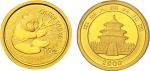 2000年1/10盎司熊猫金币。面值10元，直径18mm，成色99.9%，发行量44511枚。
