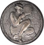 1909 New Theatre of New York Medal. Silver. 76 mm. By Bela Lyon Pratt. Miller-25. Edge: 3 MED. ART C