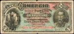 BOLIVIA. Banco del Comercio. 1 Boliviano, 1900. P-S131. Fine.