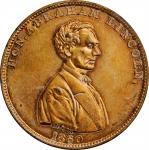 1860 Abraham Lincoln Political Medal. DeWitt-AL 1860-41, Cunningham 1-500C, King-38. Copper. Plain E