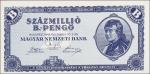 HUNGARY. Magyar Nemzeti Bank. 100,000,000 B.-Pengo, 1946. P-136. Uncirculated.