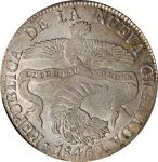 COLOMBIA. Mint Error -- Struck Through Reverse -- 8 Reales, 1846-BOGOTA RS. Bogota Mint. PCGS MS-61.