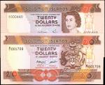 SOLOMON ISLANDS. Solomon Islands Monetary Authority. 20 Dollars, ND (1981 & 1984). P-8 & 12. Uncircu