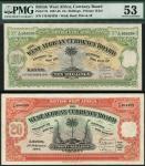 British West Africa, 10 shillings, 10 December 1943, serial number I/10 954338, green-white, mauve a