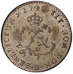 1740-B Sou Marque. Rouen Mint. Vlack-51. Rarity-3. AU-55 (PCGS).