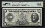 CANADA. Royal Bank of Canada. 100 Dollars, 1927. CH #630-14-20. PMG About Uncirculated 55.