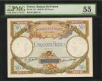 FRANCE. Banque de France. 50 Francs, 1927. P-77a. PMG About Uncirculated 55.